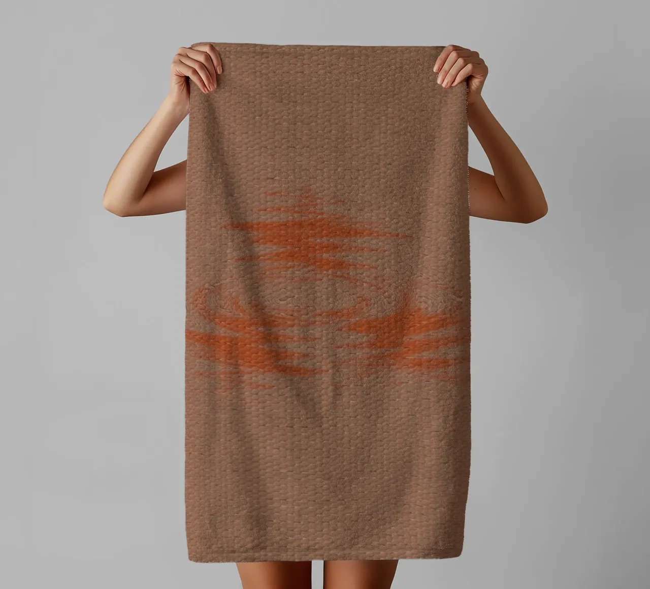 Abstract blurred waves on brown texture background towel by Something for you