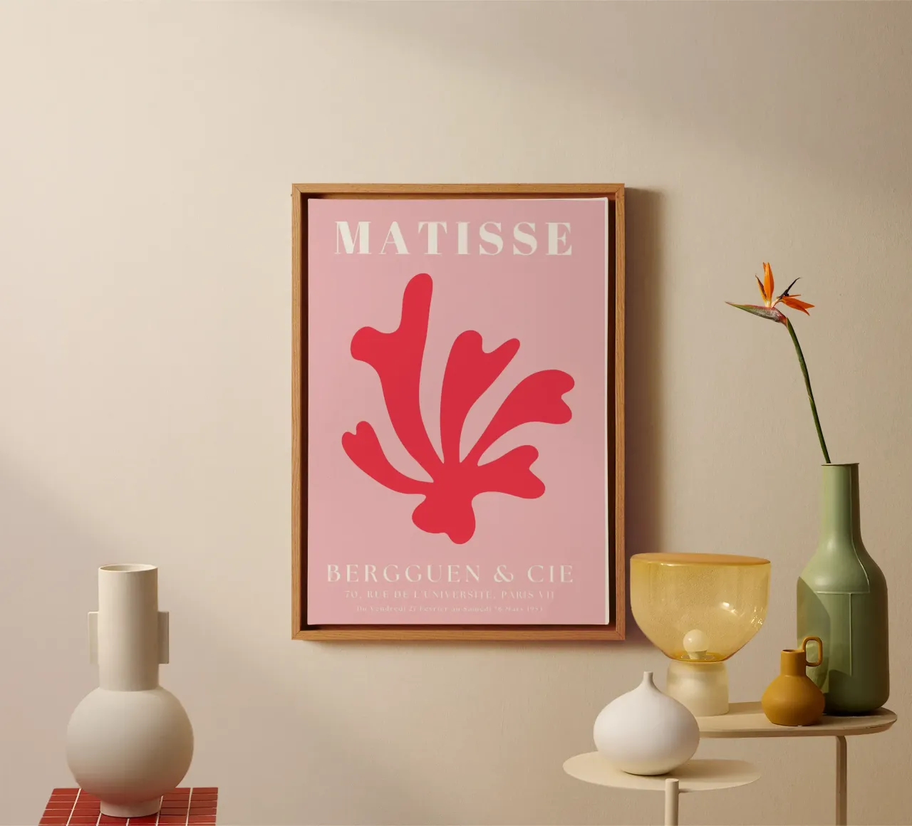Henri matisse abstract art, pink and red canvas by pdigitalprints