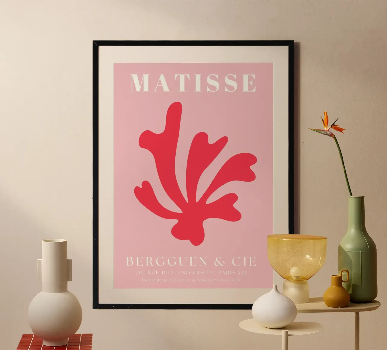 Henri matisse abstrakte kunst, rosa und rot Hahnemühle von pdigitalprints