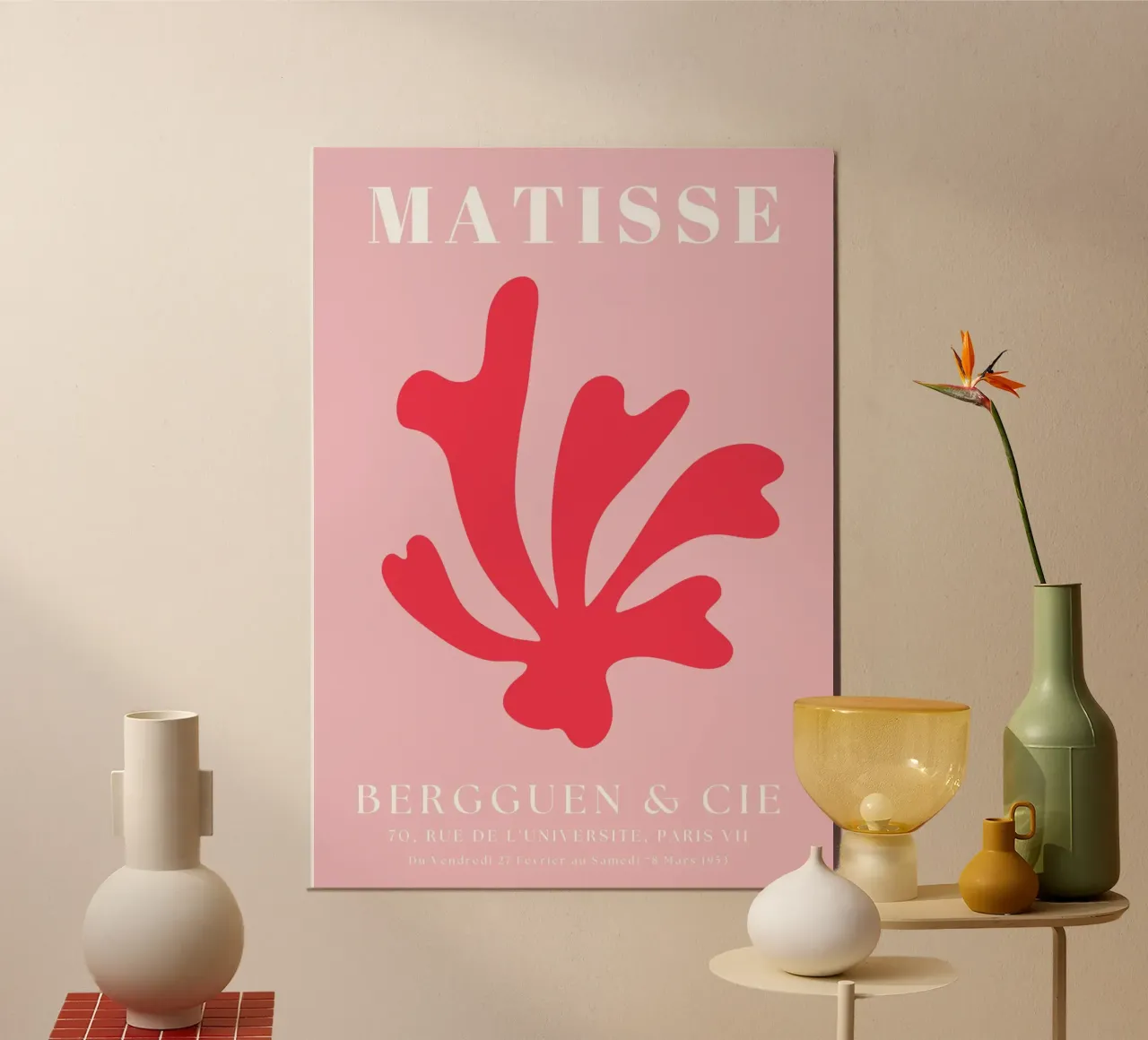 Henri matisse abstrakte kunst, rosa und rot Hahnemühle von pdigitalprints