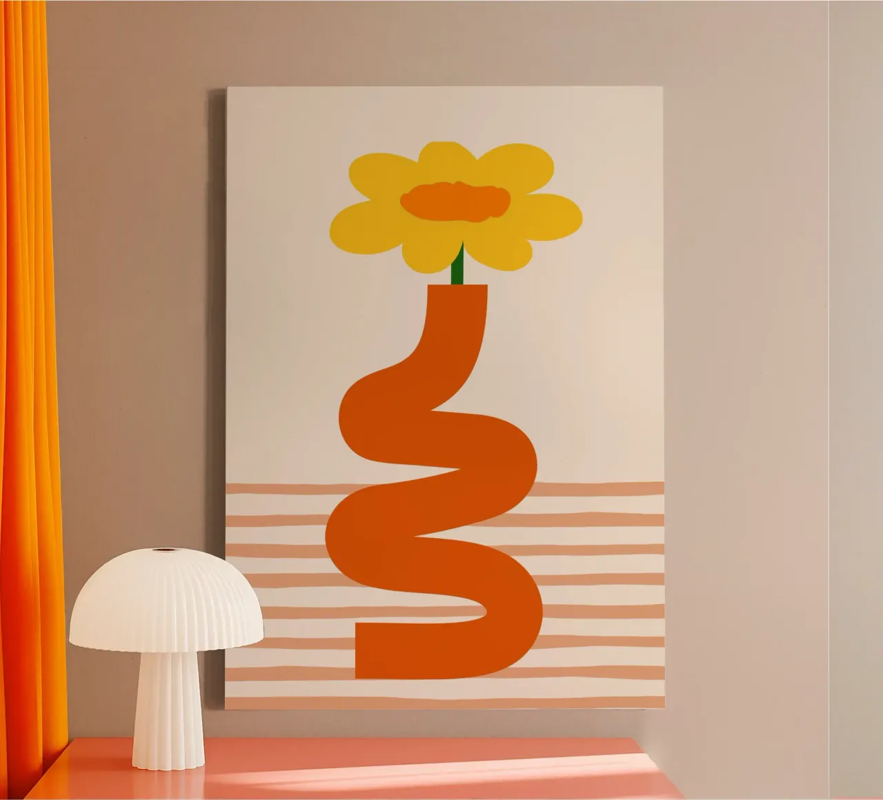 Abstracte bloemsierkunst, dopamine decor canvas met Baklijst van pdigitalprints