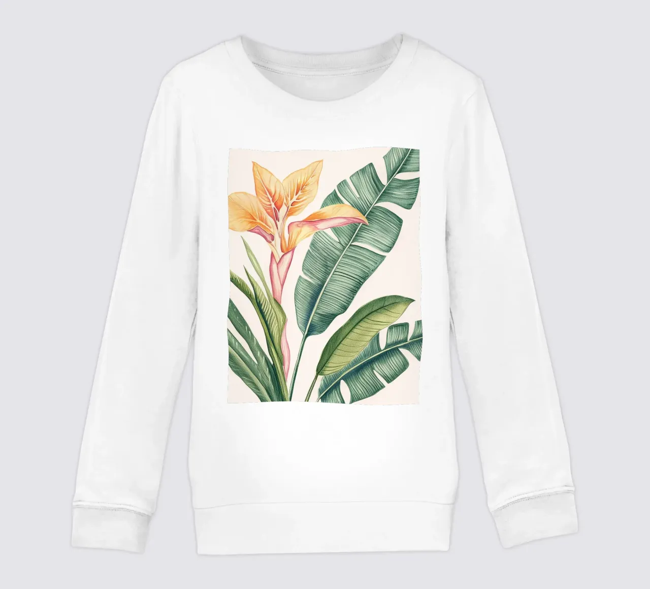 Uccello del Paradiso Monstera Leaf Boho Botanico Pianta Tropicale felpa bambino da Gentle Echoes Art