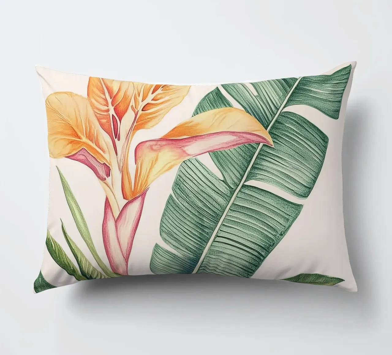 Uccello del Paradiso Monstera Leaf Boho Botanico Pianta Tropicale cuscino da Gentle Echoes Art