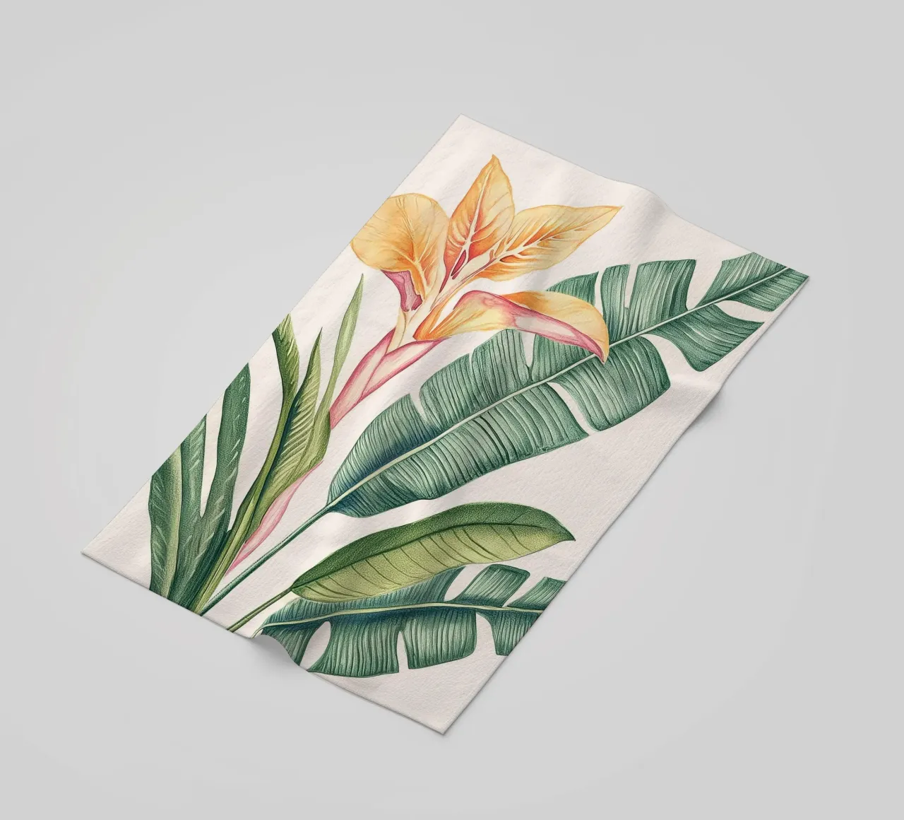 Uccello del Paradiso Monstera Leaf Boho Botanico Pianta Tropicale telo mare da Gentle Echoes Art