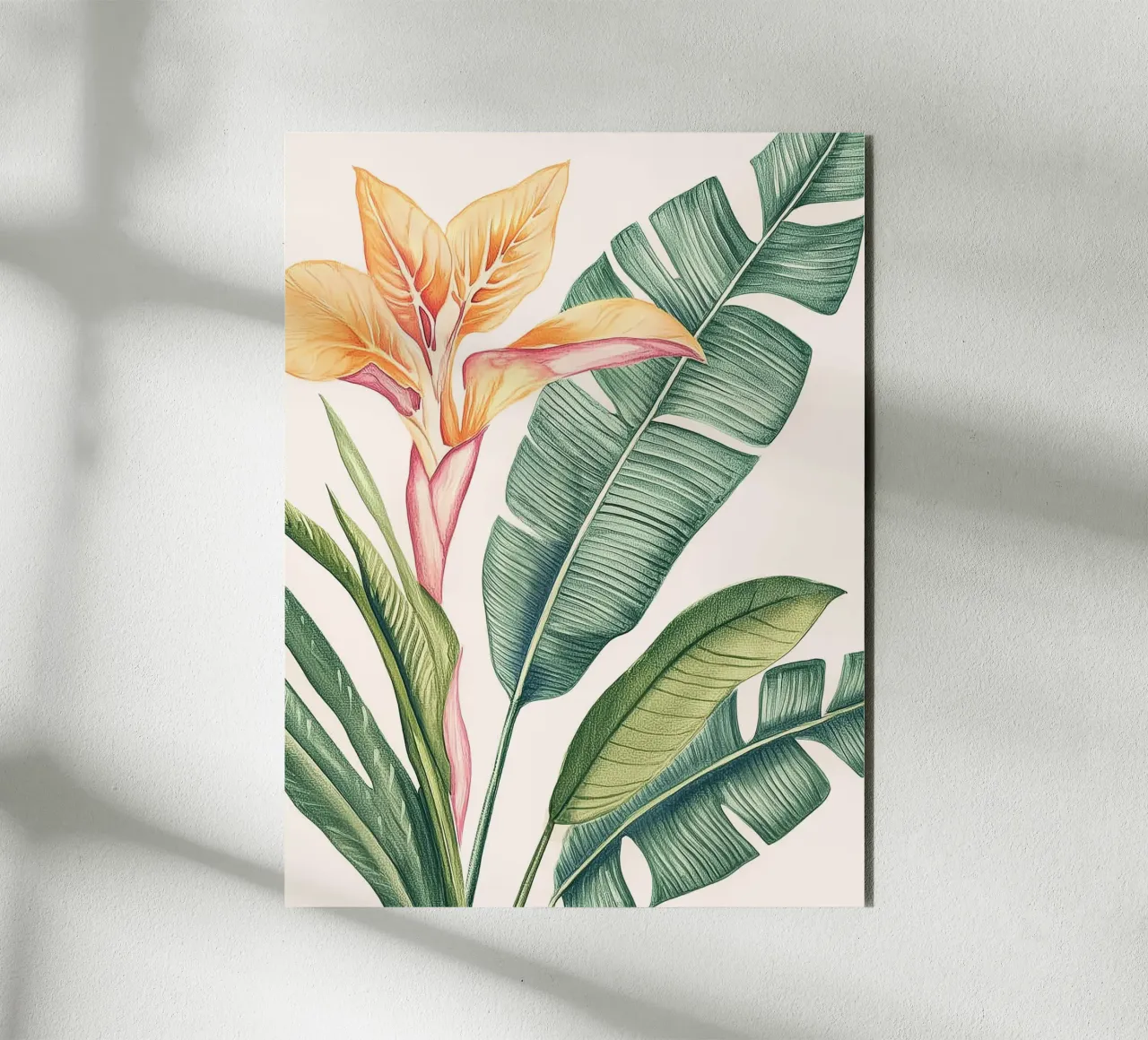 Uccello del Paradiso Monstera Leaf Boho Botanico Pianta Tropicale alluminio dibond da Gentle Echoes Art