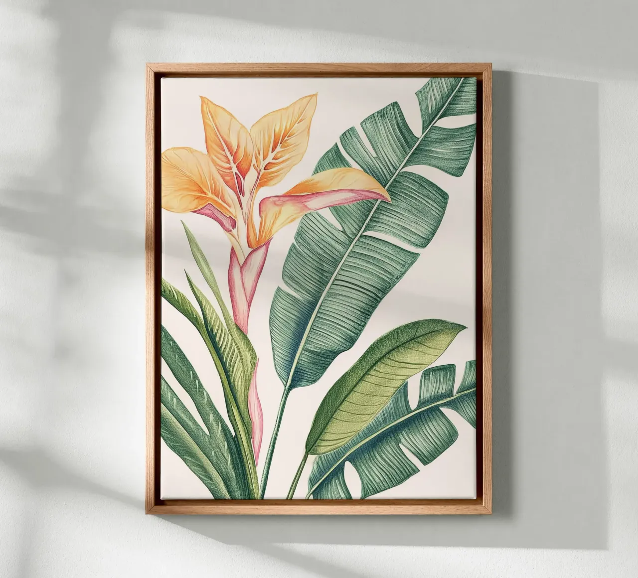 Uccello del Paradiso Monstera Leaf Boho Botanico Pianta Tropicale tela con Cornice a cassetta da Gentle Echoes Art