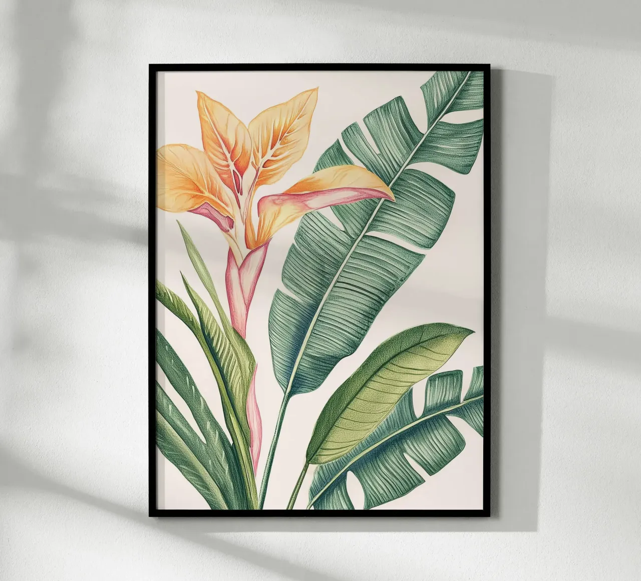 Oiseau de Paradis Monstera Leaf Boho Botanical Tropical Plant poster de Gentle Echoes Art