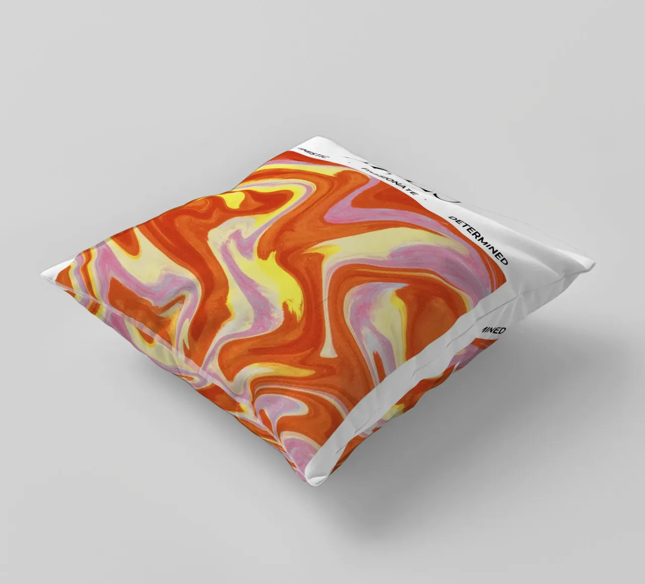 Fiery Aries Abstract Print – Bold, Passionate, and Dynamic cuscino da PrintCessStudio
