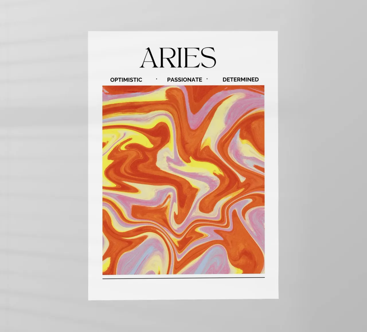 Fiery Aries Abstract Print – Bold, Passionate, and Dynamic Backlit Folie von PrintCessStudio