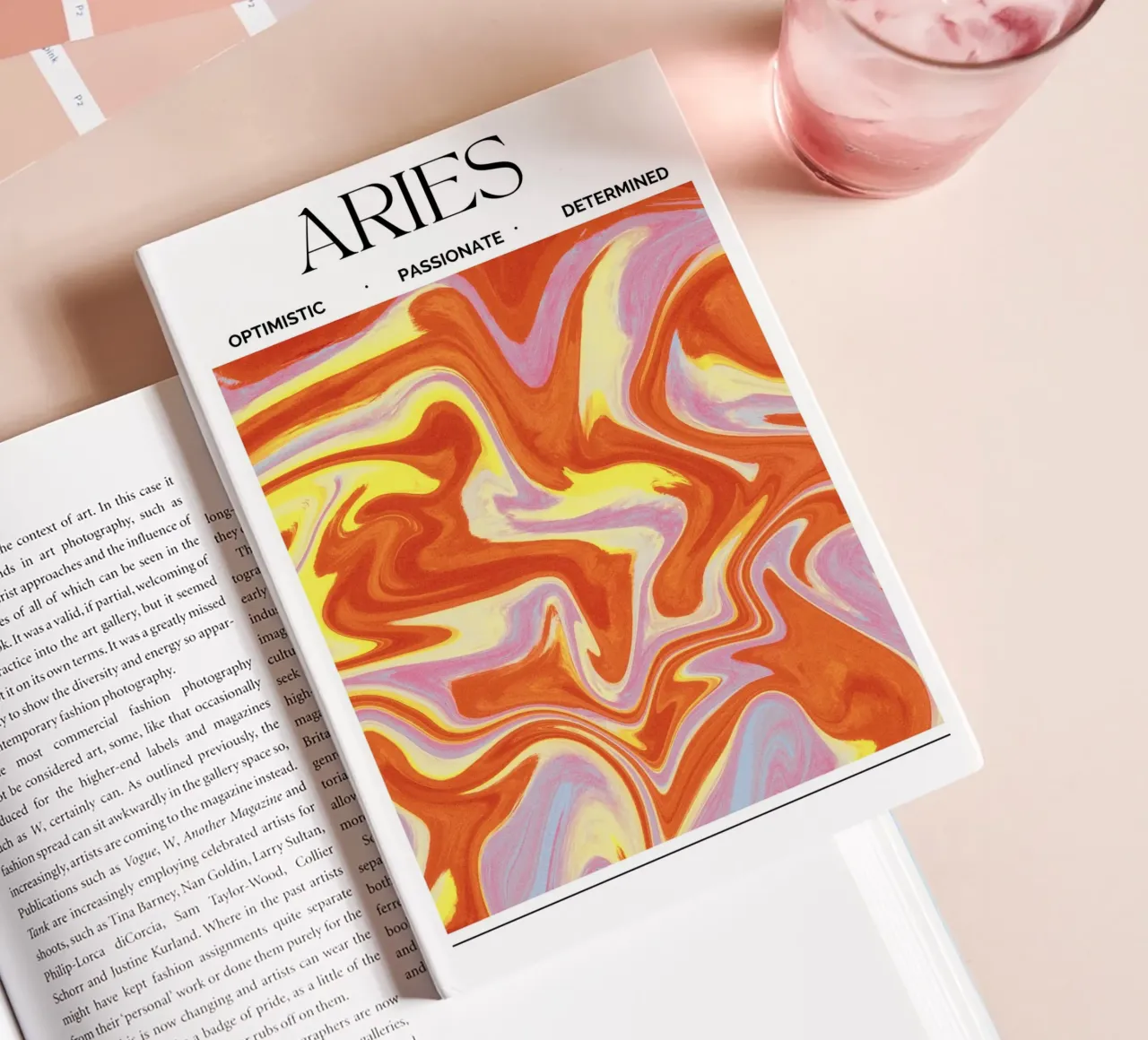 Fiery Aries Abstract Print – Bold, Passionate, and Dynamic notebook by PrintCessStudio