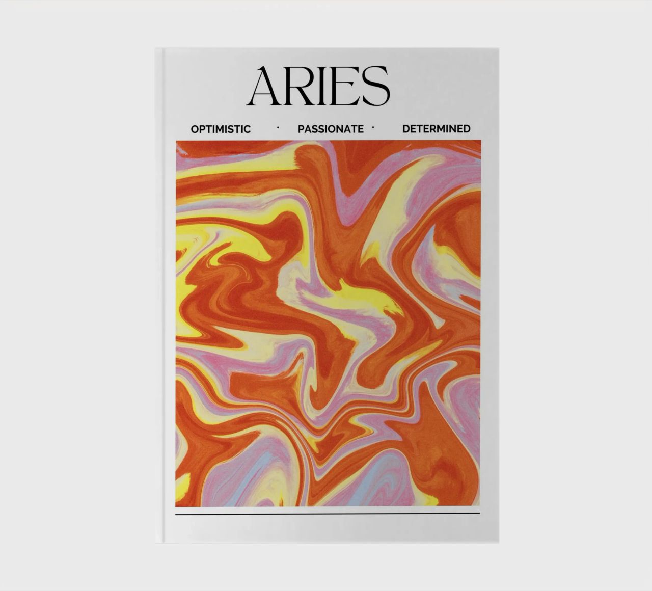 Fiery Aries Abstract Print – Bold, Passionate, and Dynamic diario da PrintCessStudio