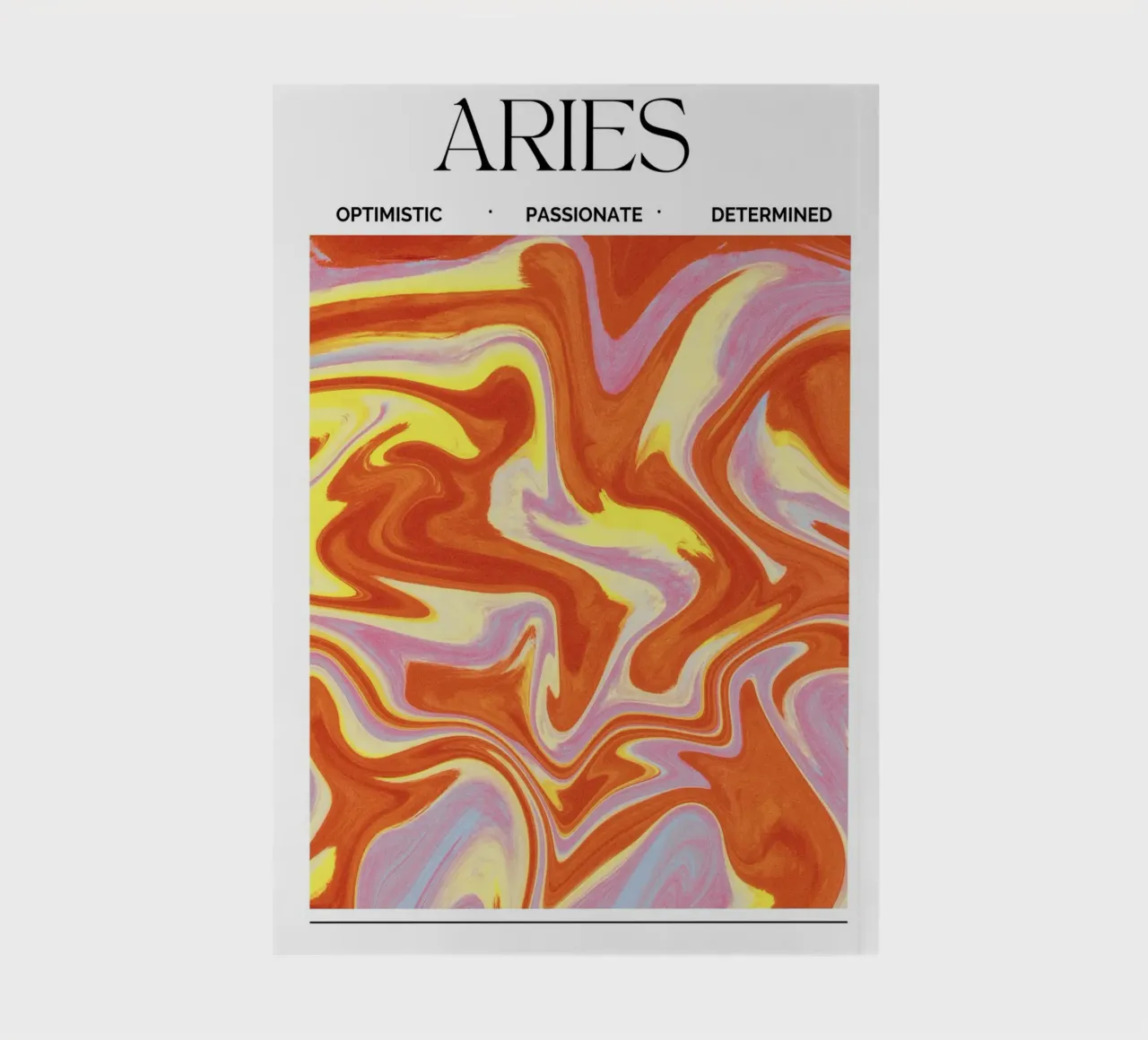 Fiery Aries Abstract Print – Bold, Passionate, and Dynamic diario da PrintCessStudio