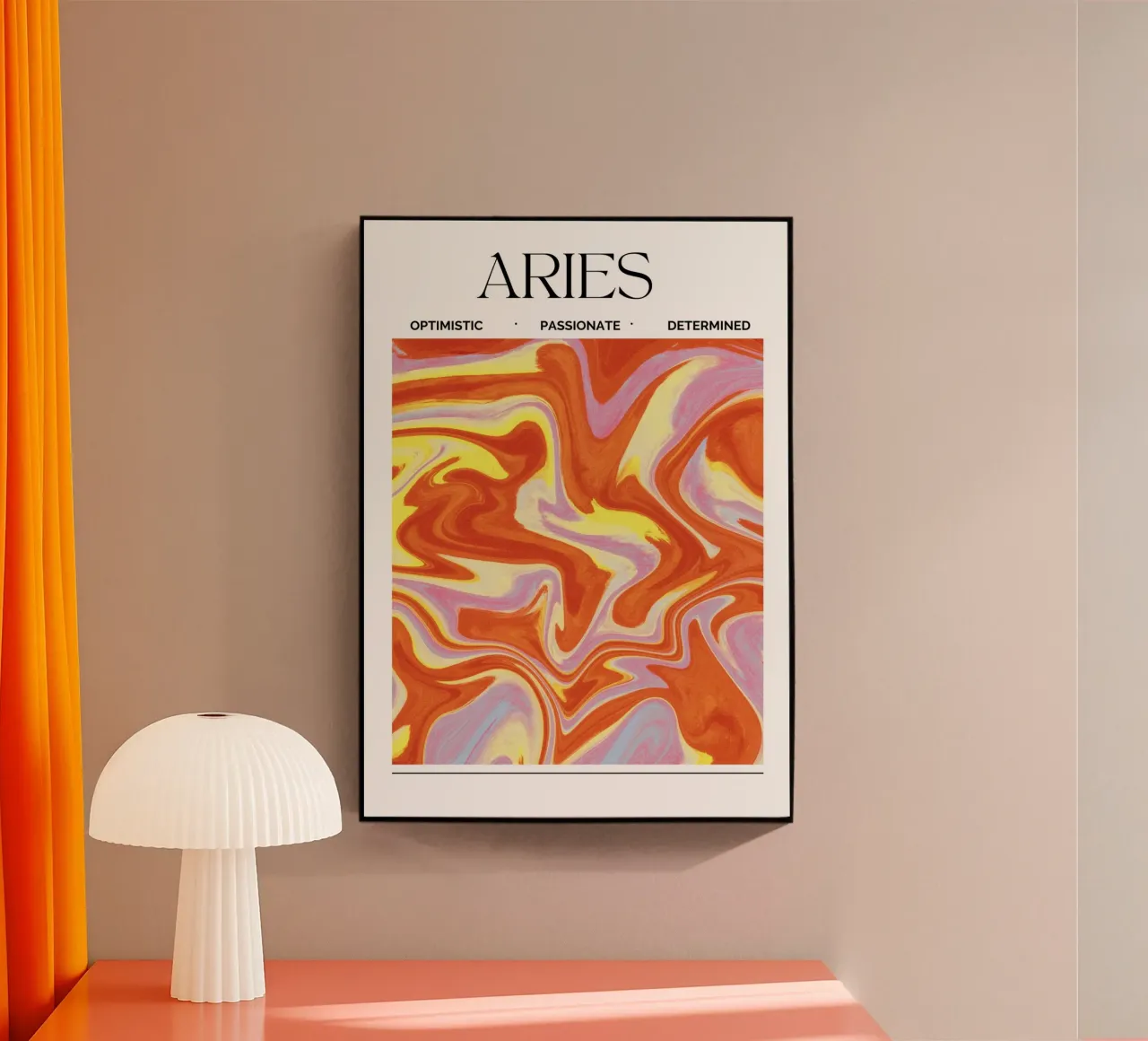 Fiery Aries Abstract Print – Bold, Passionate, and Dynamic plexiglass da PrintCessStudio