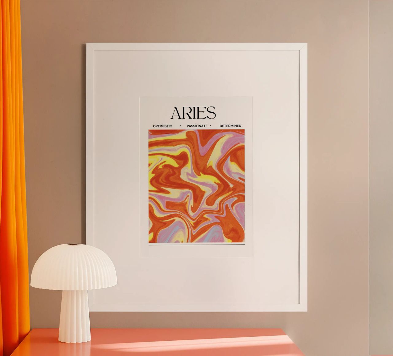 Fiery Aries Abstract Print – Bold, Passionate, and Dynamic hahnemühle de PrintCessStudio