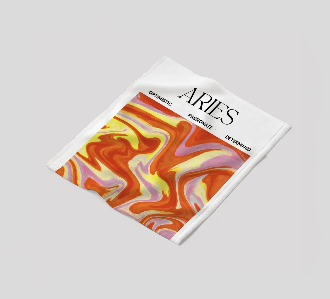 Fiery Aries Abstract Print – Bold, Passionate, and Dynamic Fleecedecke von PrintCessStudio