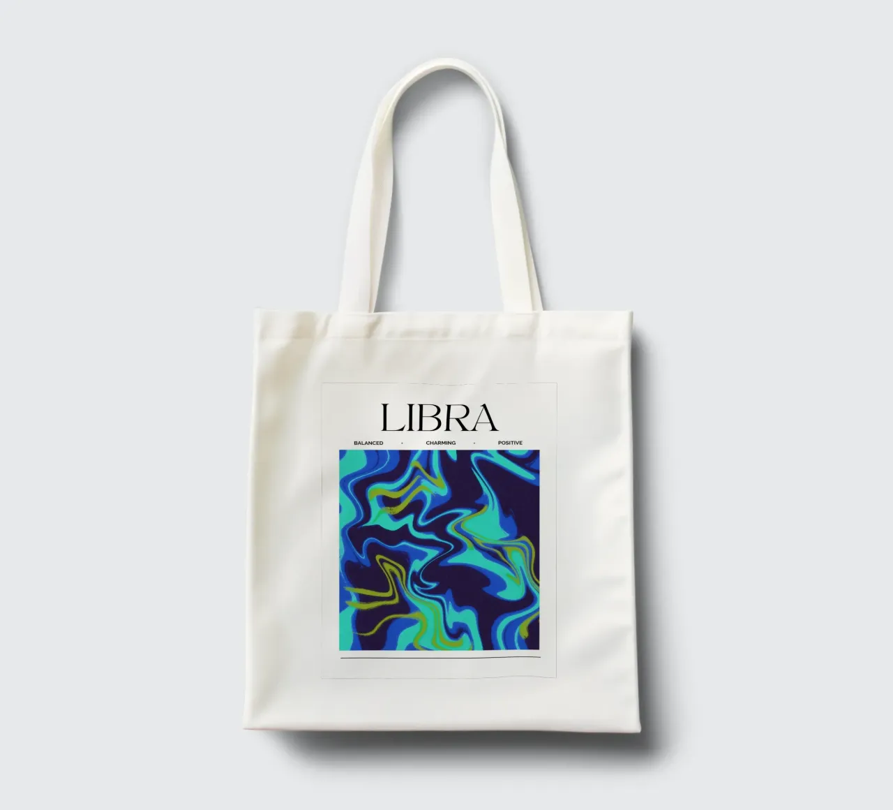 Balanced Libra Abstract Print borsa in juta da PrintCessStudio