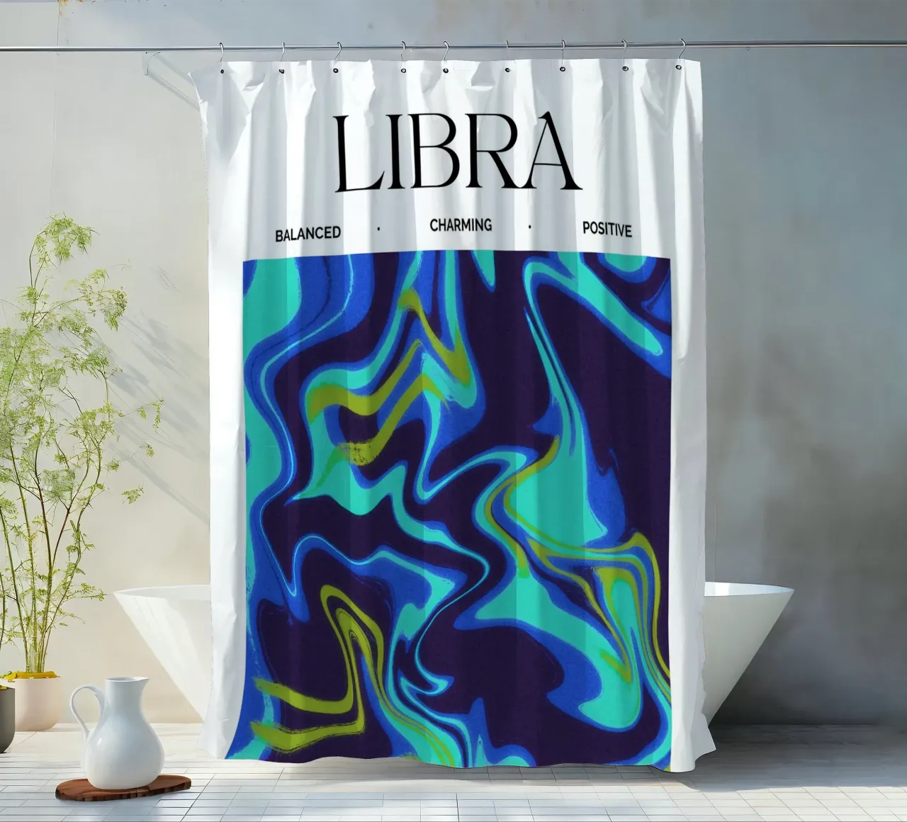 Balanced Libra Abstract Print tenda da doccia da PrintCessStudio
