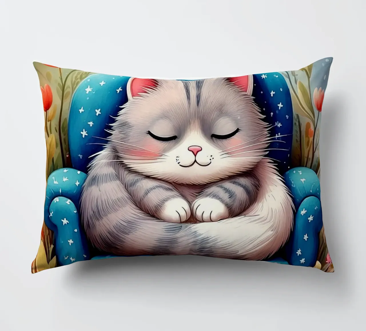 Gatto che dorme in poltrona cuscino da JaySan Studio