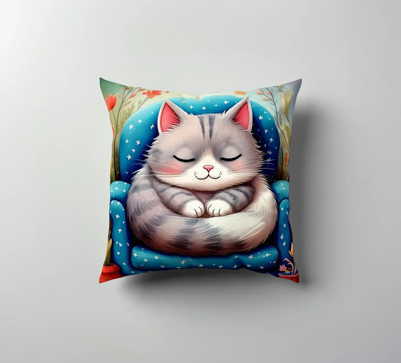 Gatto che dorme in poltrona cuscino da JaySan Studio