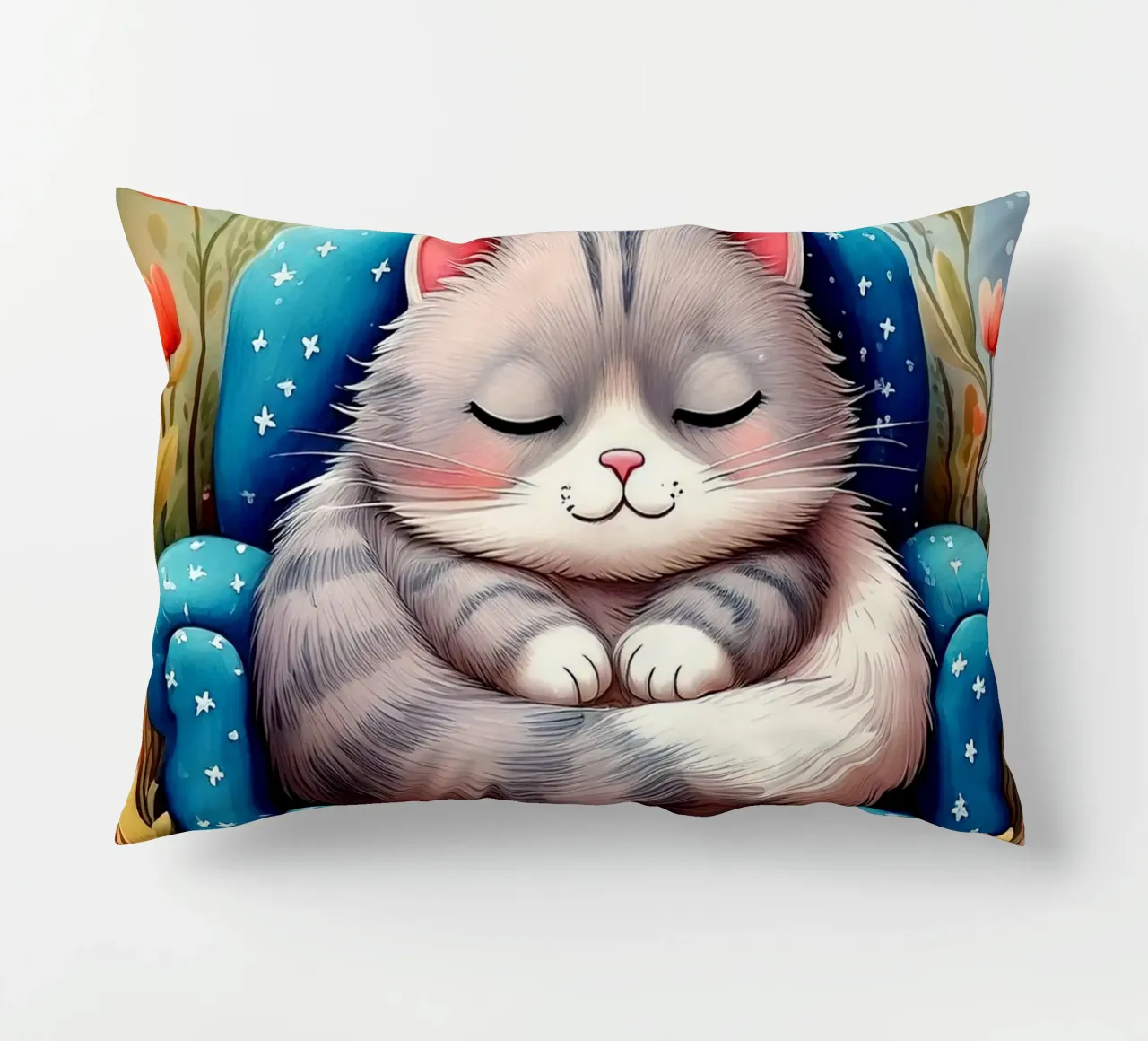 Gatto che dorme in poltrona cuscino da JaySan Studio