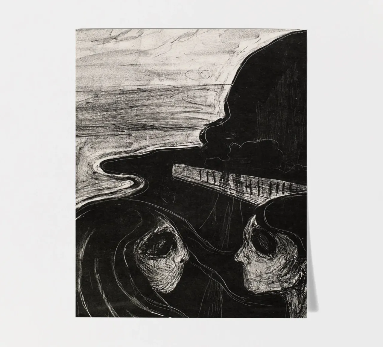 Edvard Munch - Anziehungskraft I Stickerbogen von Timeless Artworks