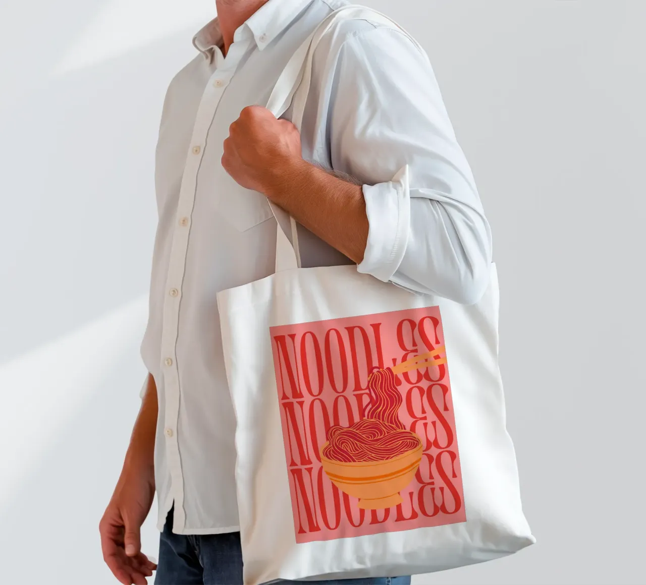 Retro Noodles Print – Bold, Playful, and Deliciously Cool borsa in juta da PrintCessStudio