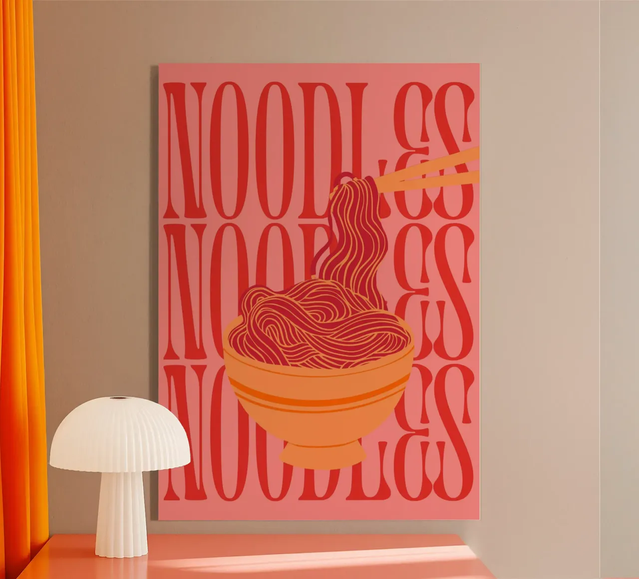 Retro Noodles Print – Bold, Playful, and Deliciously Cool plexiglass da PrintCessStudio