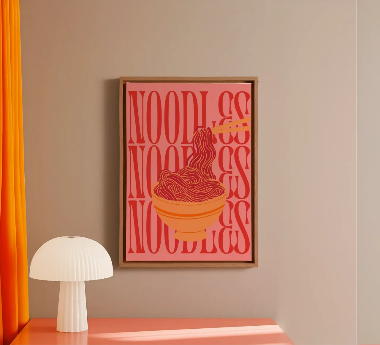 Retro Noodles Print – Bold, Playful, and Deliciously Cool tela da PrintCessStudio