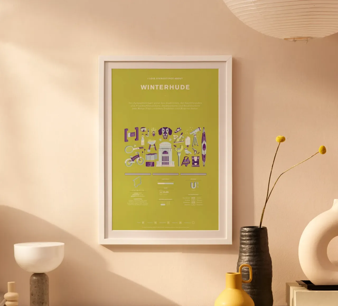 Winterhude 2 poster con telaio in legno da Bureau Bald GmbH