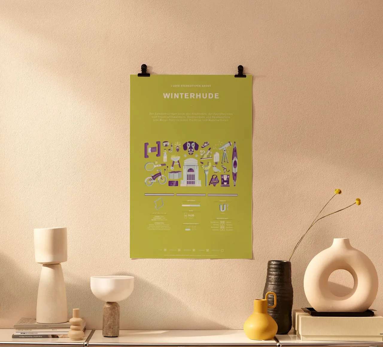 Winterhude 2 poster con telaio in legno da Bureau Bald GmbH