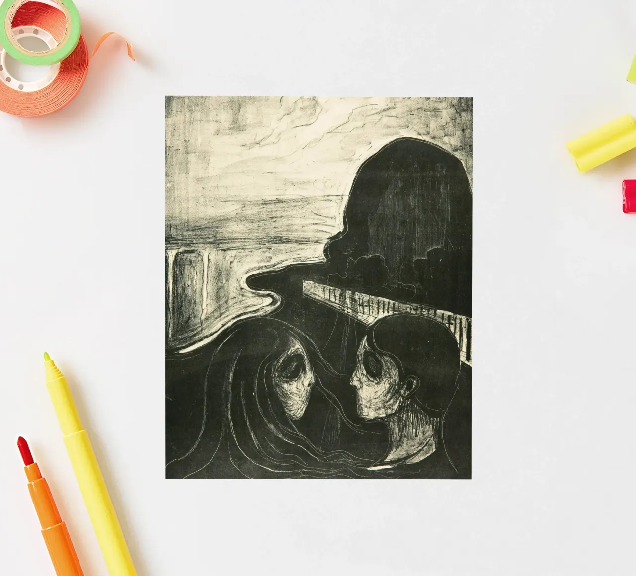 Edvard Munch - Attraction autocollant de Timeless Artworks