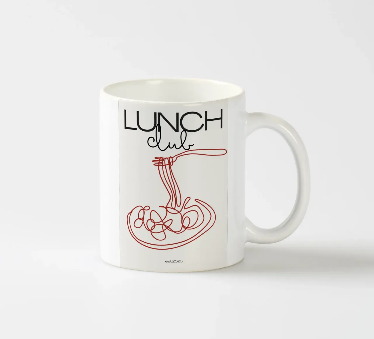 Lunch Club Print – Playful, Retro & Deliciously Fun tazza in ceramica da PrintCessStudio