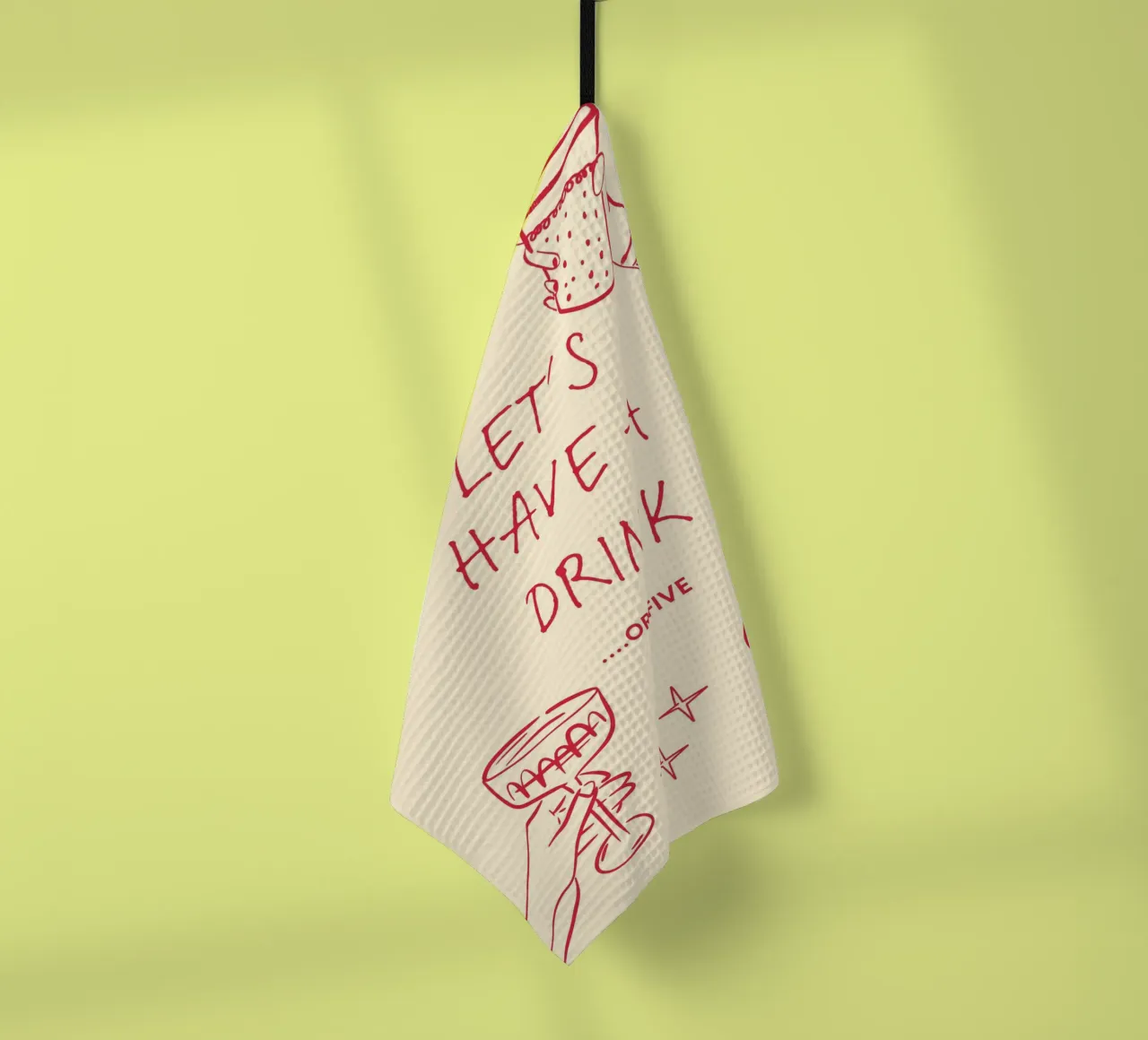 Let’s Have a Drink or Five – Fun, Bold, & Party-Ready Print canovaccio da cucina da PrintCessStudio