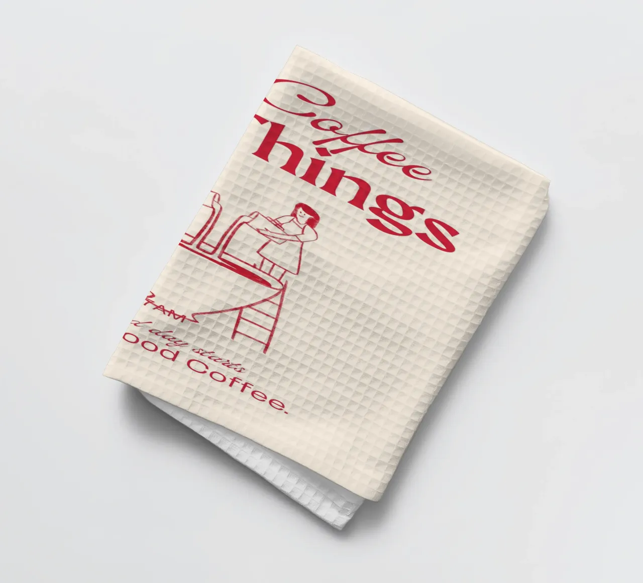 First Coffee, Then Things – Bold, Fun, and Caffeinated Print canovaccio da cucina da PrintCessStudio