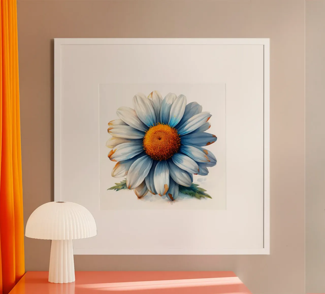 Fiore di margherita dipinto 2 poster con telaio in legno da Bold Blooms