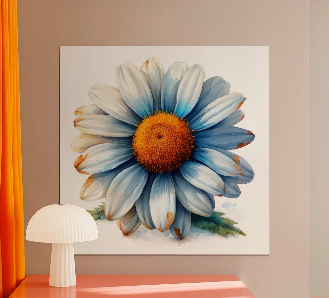 Fiore di margherita dipinto 2 poster con telaio in legno da Bold Blooms