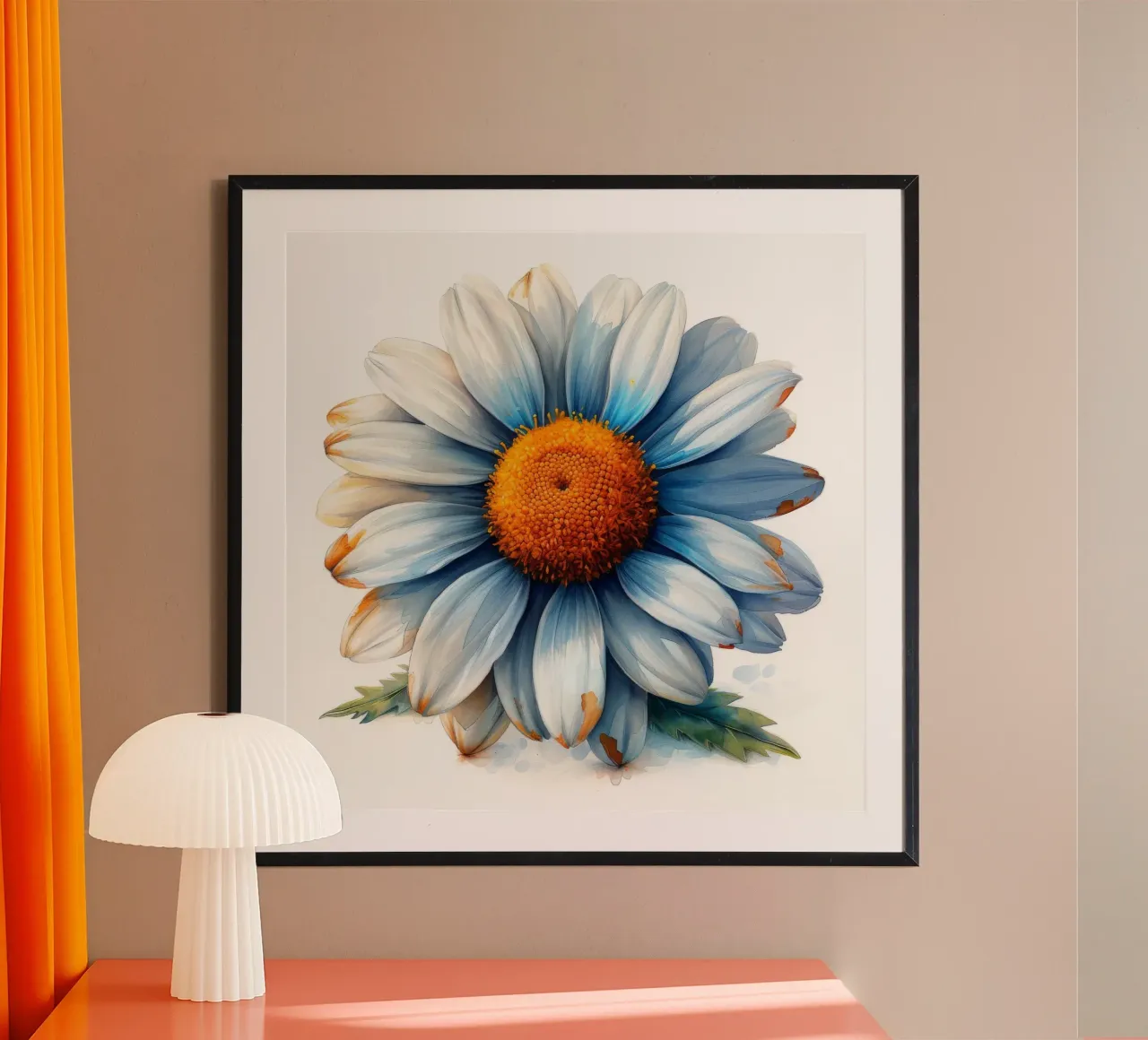 Fiore di margherita dipinto 2 poster con telaio in legno da Bold Blooms