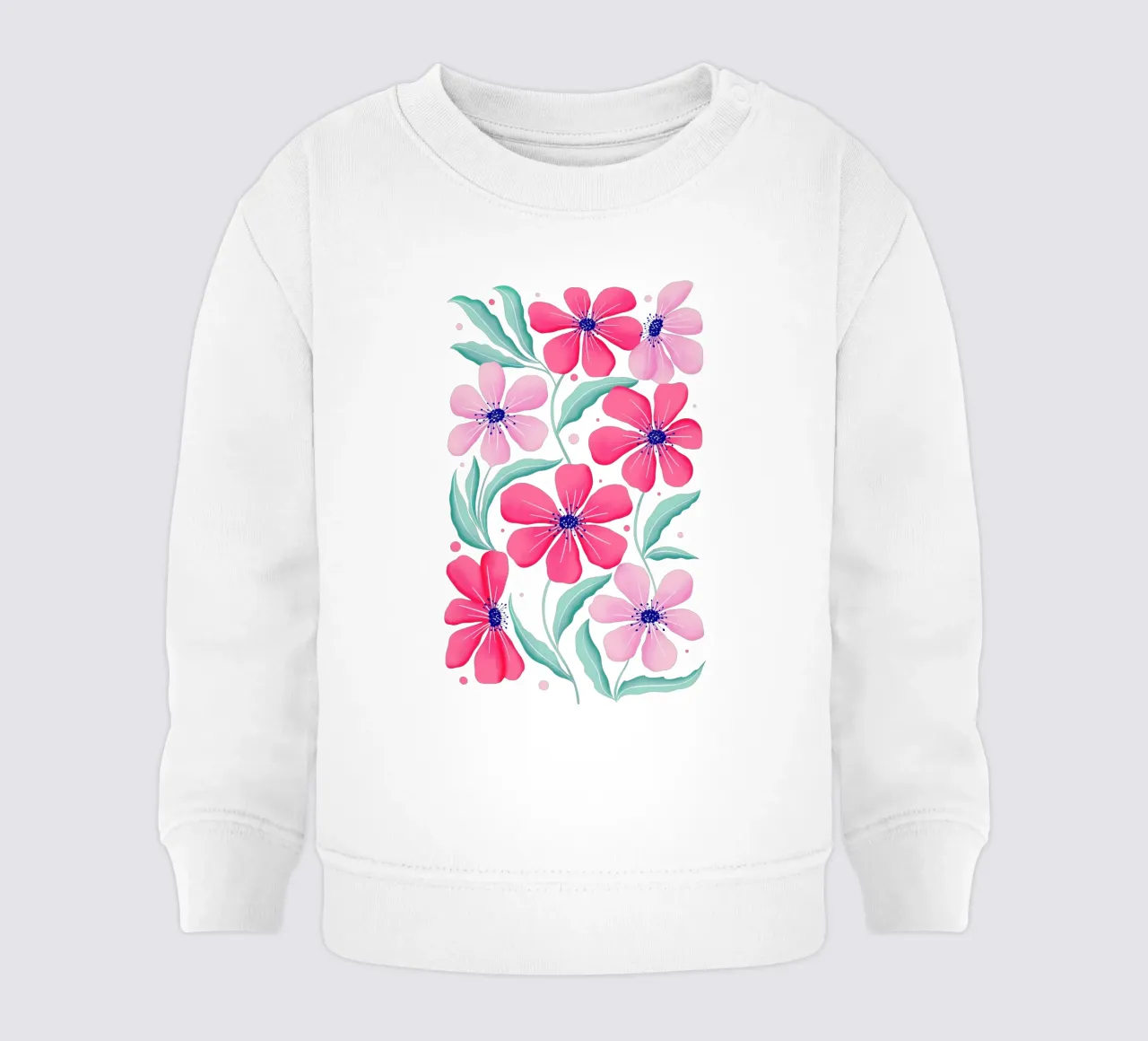 Arte botanica in rosa e verde menta. Motivo. Stato d'animo felice. felpa neonato da CalliLetters