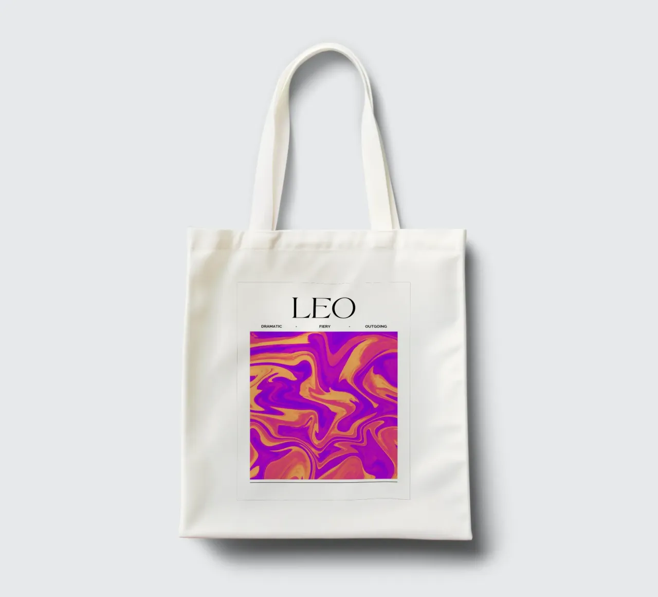 Leo Zodiac Print – Bold, Fiery, and Radiantly Artistic borsa in juta da PrintCessStudio