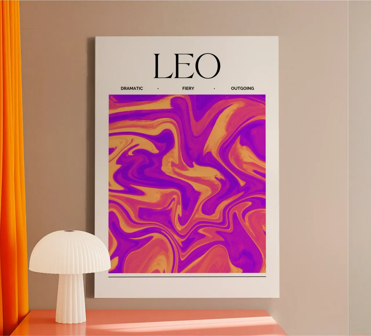 Leo Zodiac Print – Bold, Fiery, and Radiantly Artistic tela da PrintCessStudio
