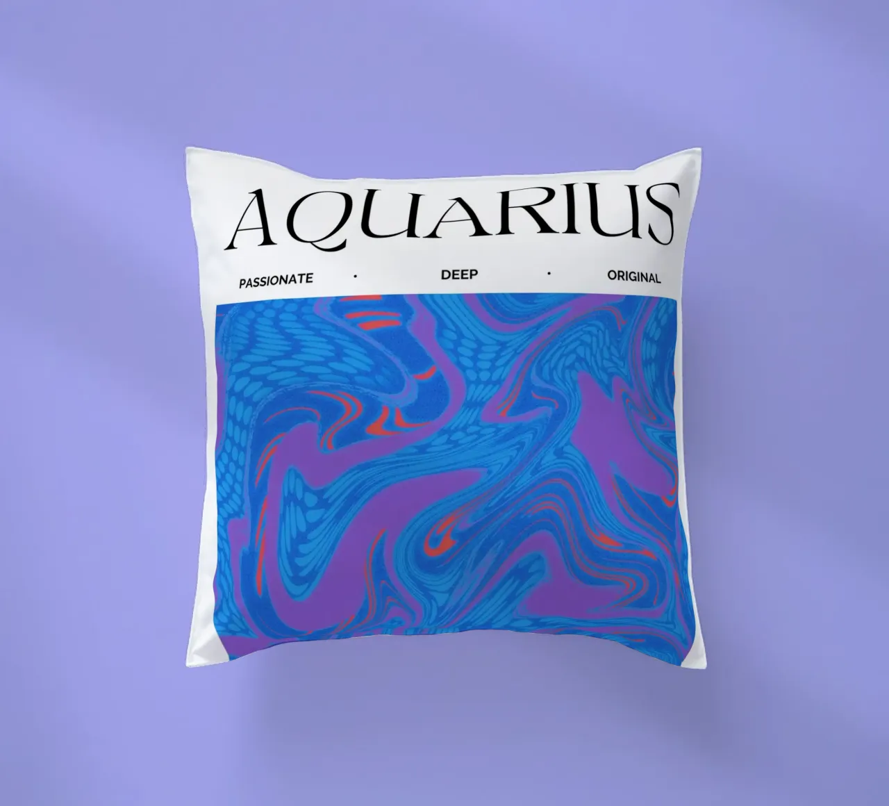 Aquarius Zodiac Print – Innovative, Eccentric & Refreshing cuscino da PrintCessStudio