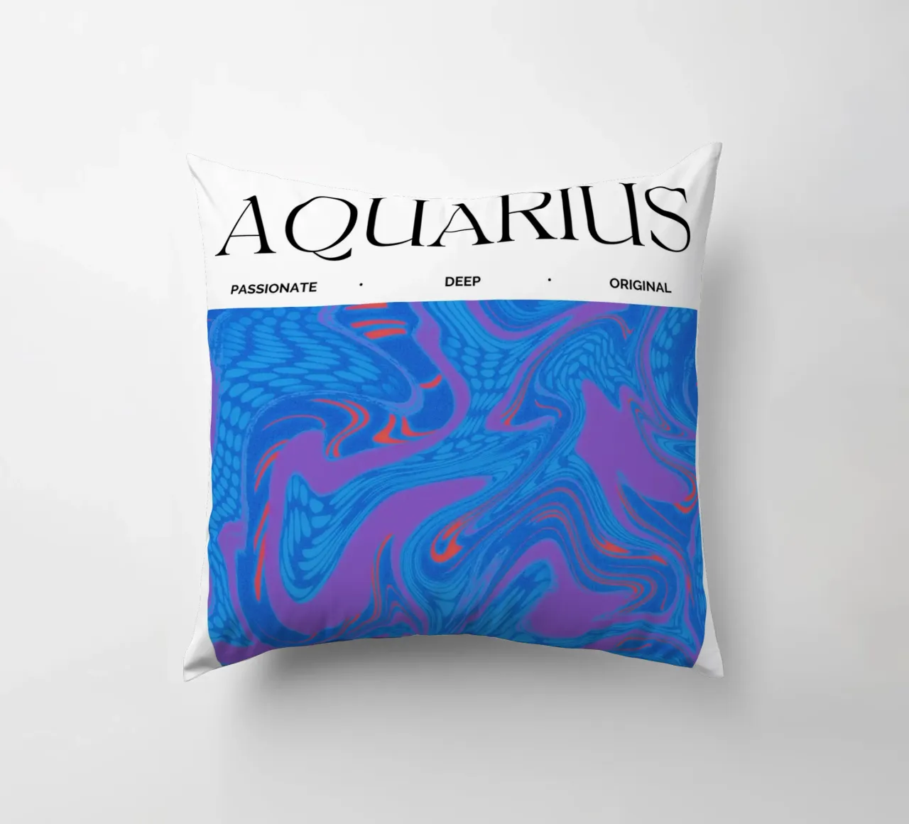 Aquarius Zodiac Print – Innovative, Eccentric & Refreshing cuscino da PrintCessStudio