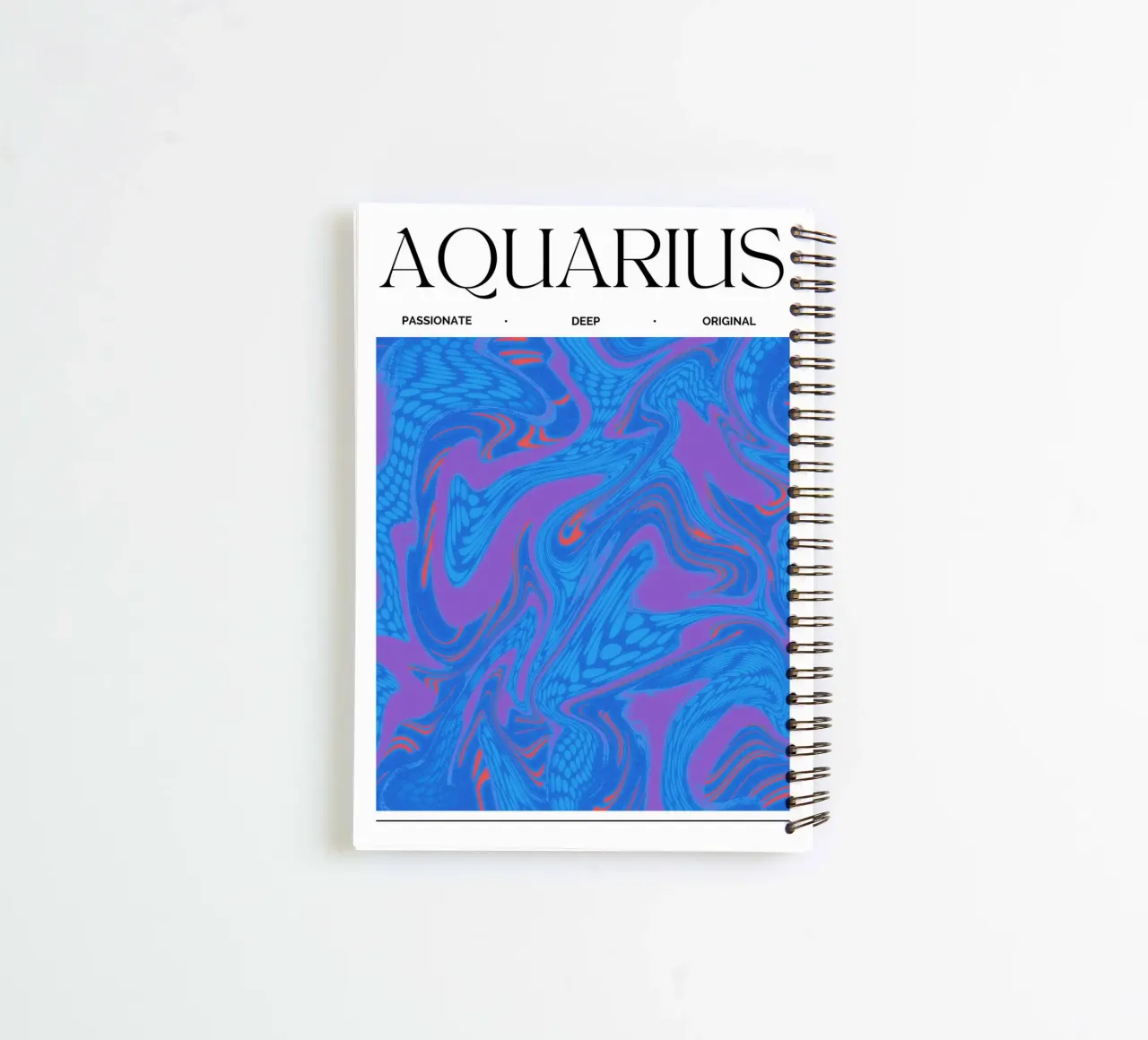 Aquarius Zodiac Print – Innovative, Eccentric & Refreshing Ringbuch von PrintCessStudio