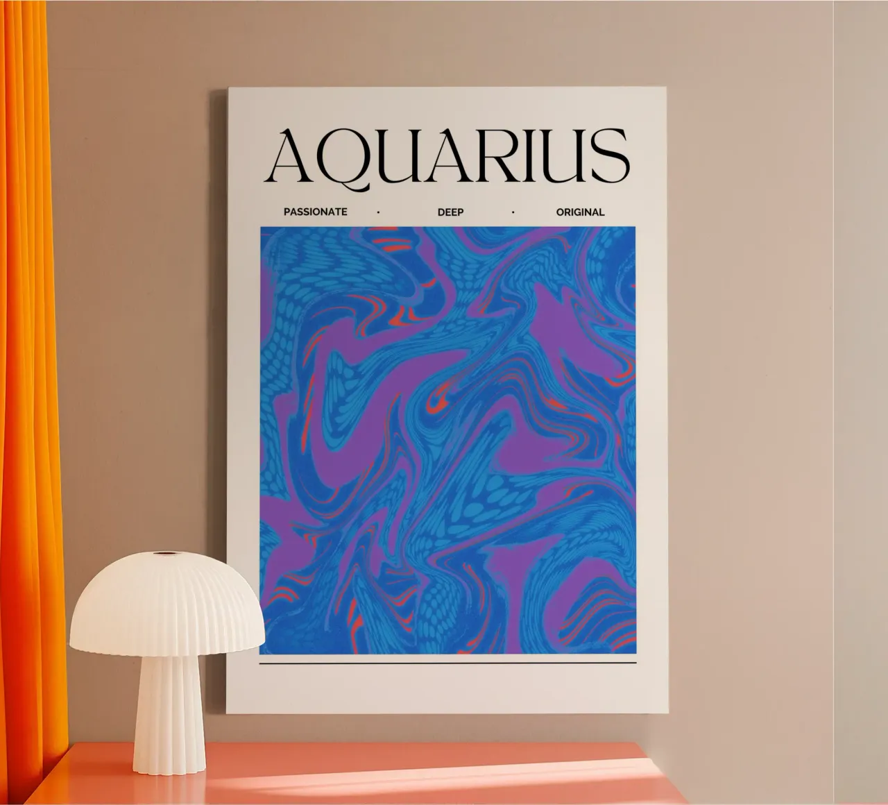 Aquarius Zodiac Print – Innovative, Eccentric & Refreshing tela da PrintCessStudio