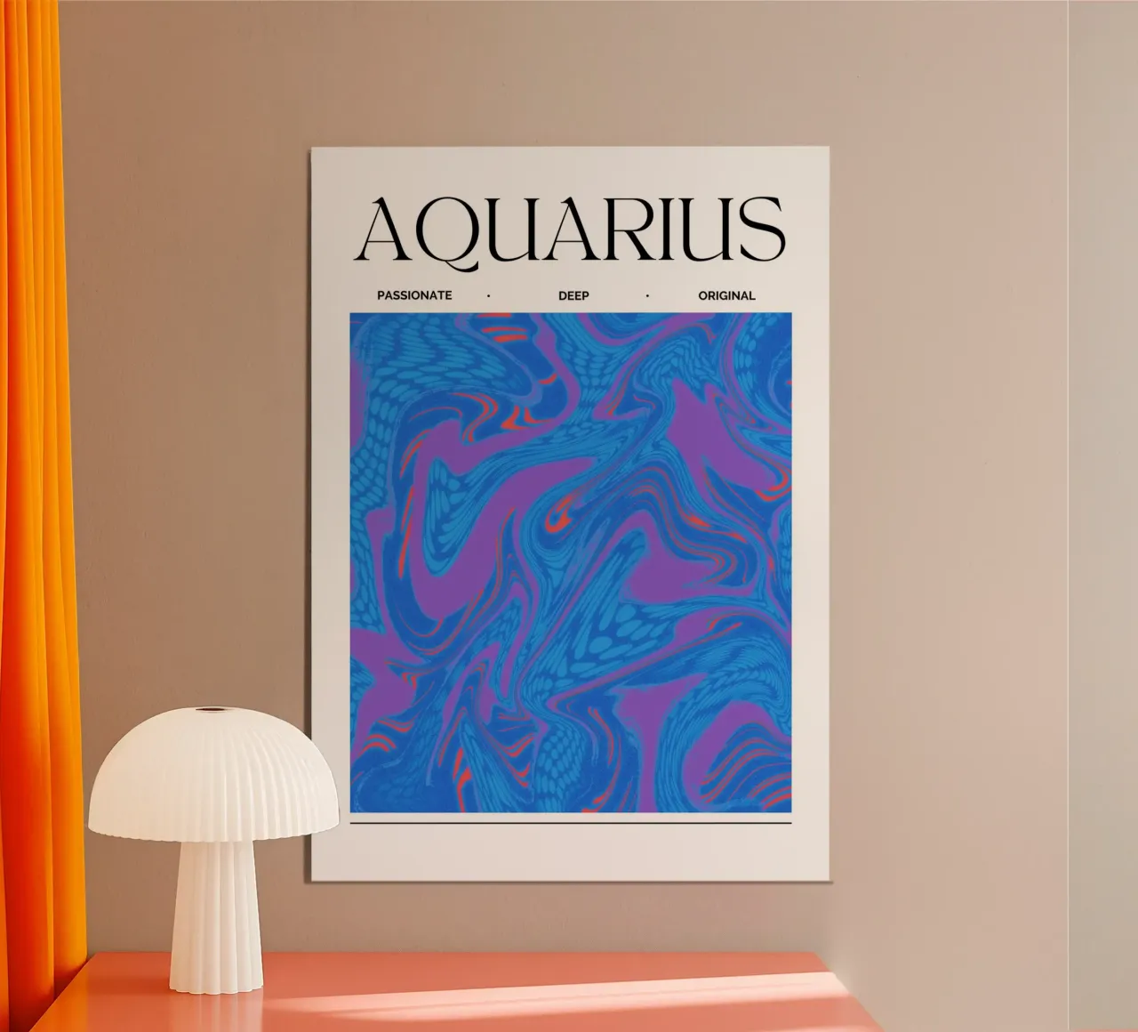 Aquarius Zodiac Print – Innovative, Eccentric & Refreshing carta hahnemühle da PrintCessStudio