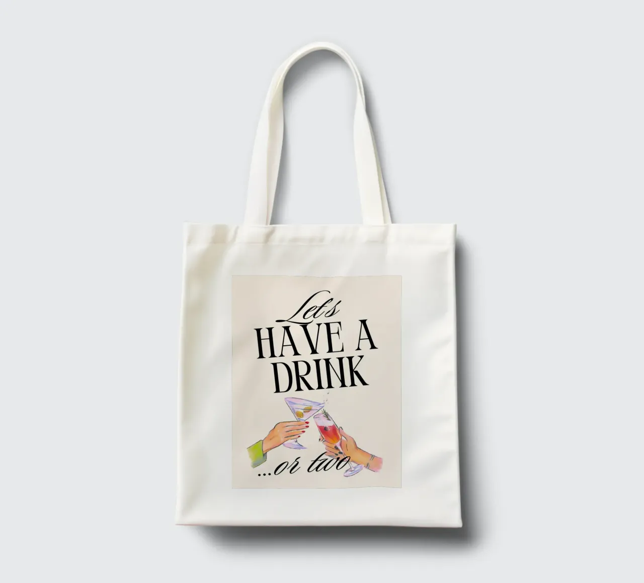Let's Have a Drink... or Two Print – Playful, Cheerful & Fun Jutebeutel von PrintCessStudio