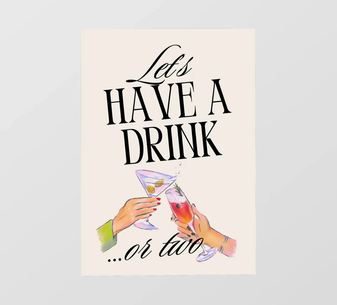 Let's Have a Drink... or Two Print – Playful, Cheerful & Fun papel para pared de PrintCessStudio