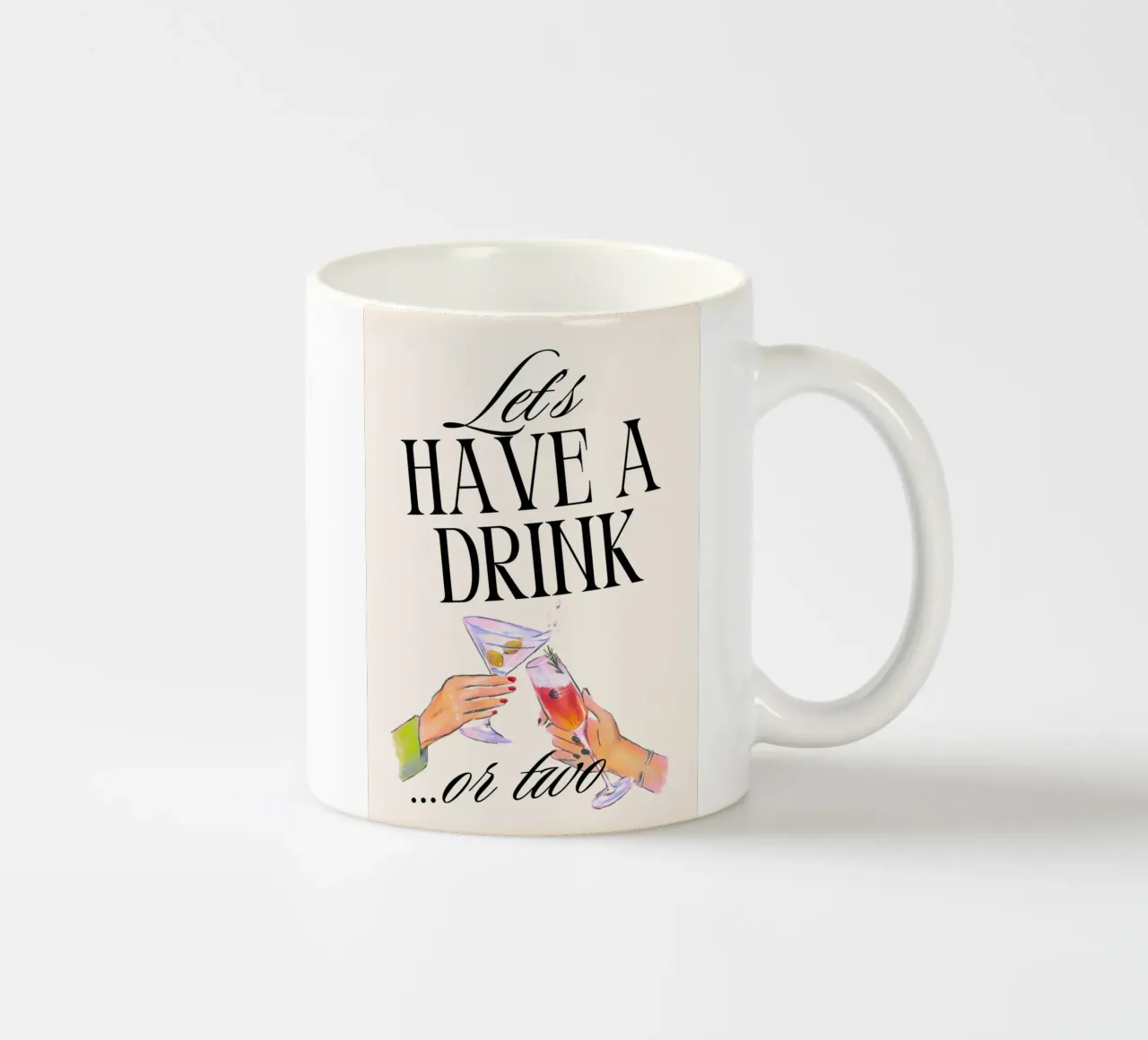 Let's Have a Drink... or Two Print – Playful, Cheerful & Fun Keramik Tasse von PrintCessStudio
