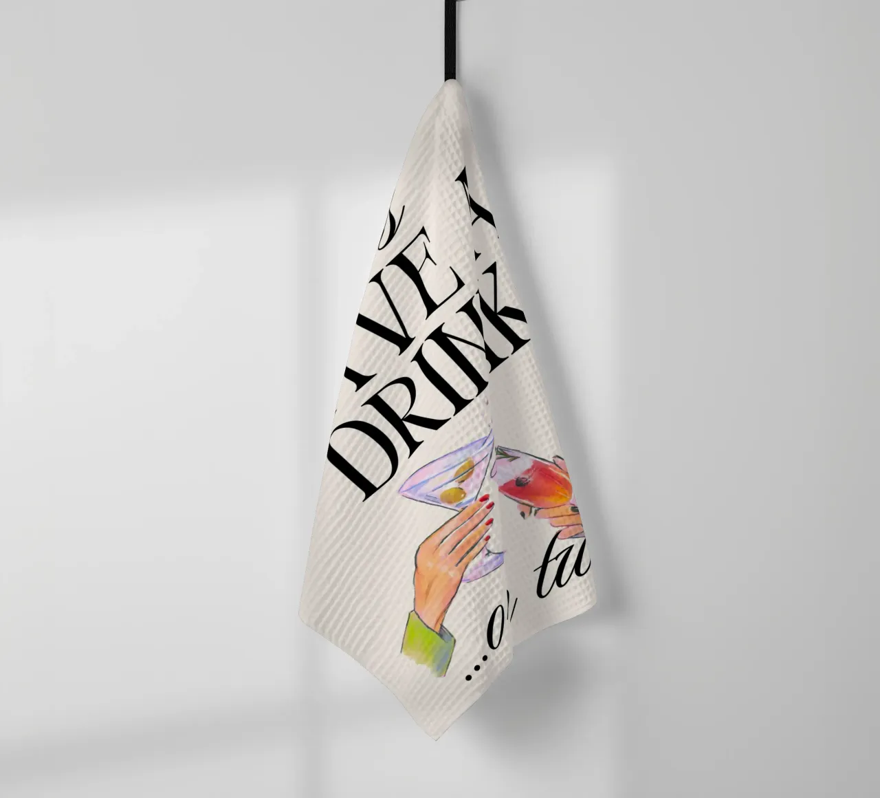 Let's Have a Drink... or Two Print – Playful, Cheerful & Fun torchon de PrintCessStudio