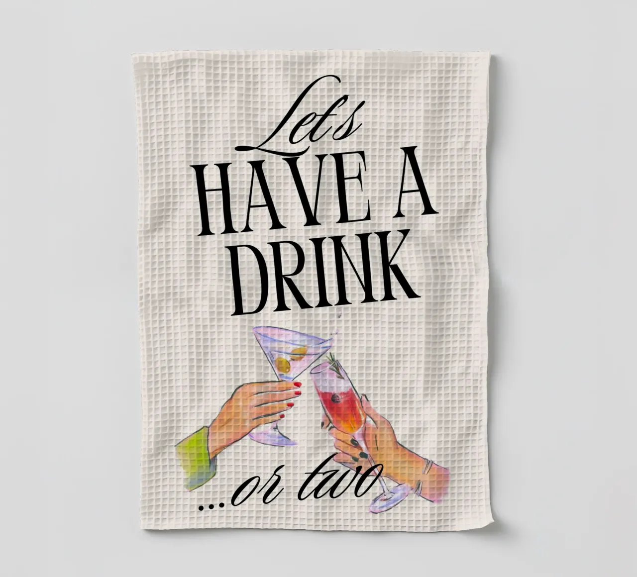 Let's Have a Drink... or Two Print – Playful, Cheerful & Fun torchon de PrintCessStudio